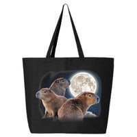 Three Capybaras And Moon Funny Capybara Humor Parody 25L Jumbo Tote