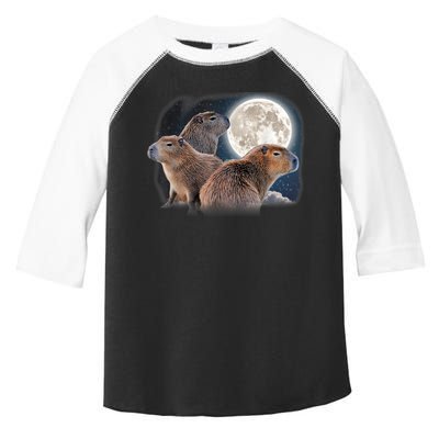 Three Capybaras And Moon Funny Capybara Humor Parody Toddler Fine Jersey T-Shirt