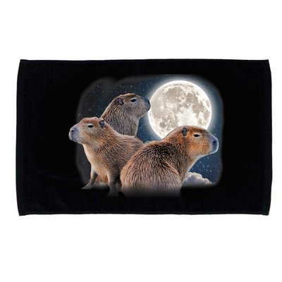 Three Capybaras And Moon Funny Capybara Humor Parody Microfiber Hand Towel