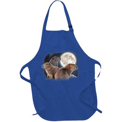 Three Capybaras And Moon Funny Capybara Humor Parody Apron