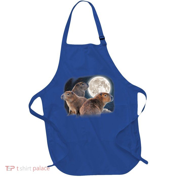Three Capybaras And Moon Funny Capybara Humor Parody Apron