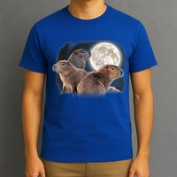 Three Capybaras And Moon Funny Capybara Humor Parody T-Shirt