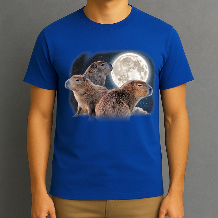 Three Capybaras And Moon Funny Capybara Humor Parody T-Shirt