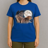 Three Capybaras And Moon Funny Capybara Humor Parody T-Shirt