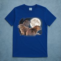 Three Capybaras And Moon Funny Capybara Humor Parody T-Shirt