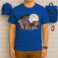 Three Capybaras And Moon Funny Capybara Humor Parody T-Shirt