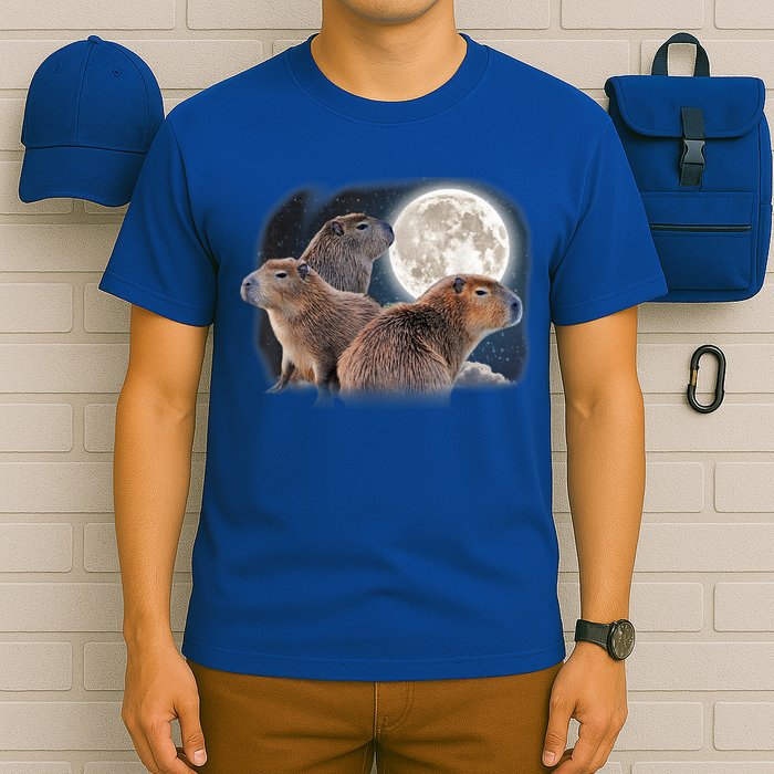 Three Capybaras And Moon Funny Capybara Humor Parody T-Shirt