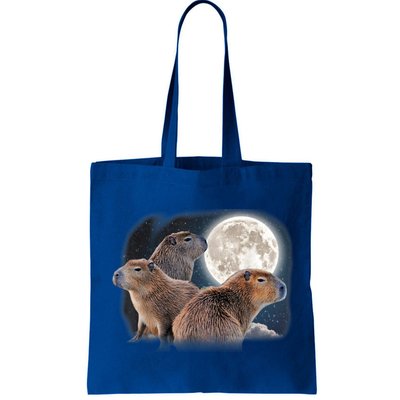 Three Capybaras And Moon Funny Capybara Humor Parody Bag