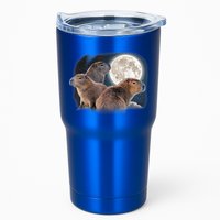 Three Capybaras And Moon Funny Capybara Humor Parody Tumbler