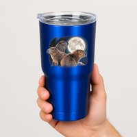 Three Capybaras And Moon Funny Capybara Humor Parody Tumbler