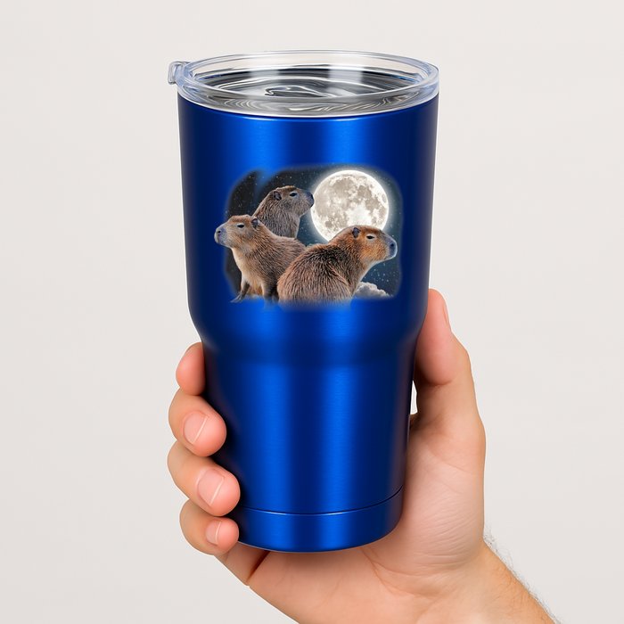Three Capybaras And Moon Funny Capybara Humor Parody Tumbler