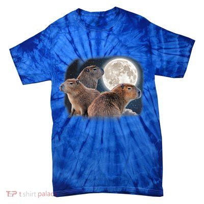 Three Capybaras And Moon Funny Capybara Humor Parody Tie-Dye T-Shirt