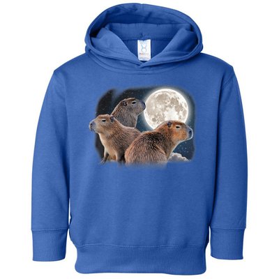 Three Capybaras And Moon Funny Capybara Humor Parody Toddler Hoodie