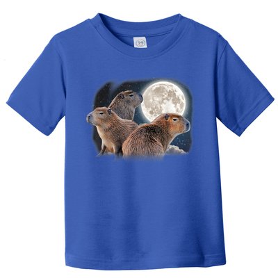 Three Capybaras And Moon Funny Capybara Humor Parody Toddler T-Shirt
