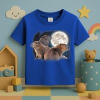 Three Capybaras And Moon Funny Capybara Humor Parody Toddler T-Shirt