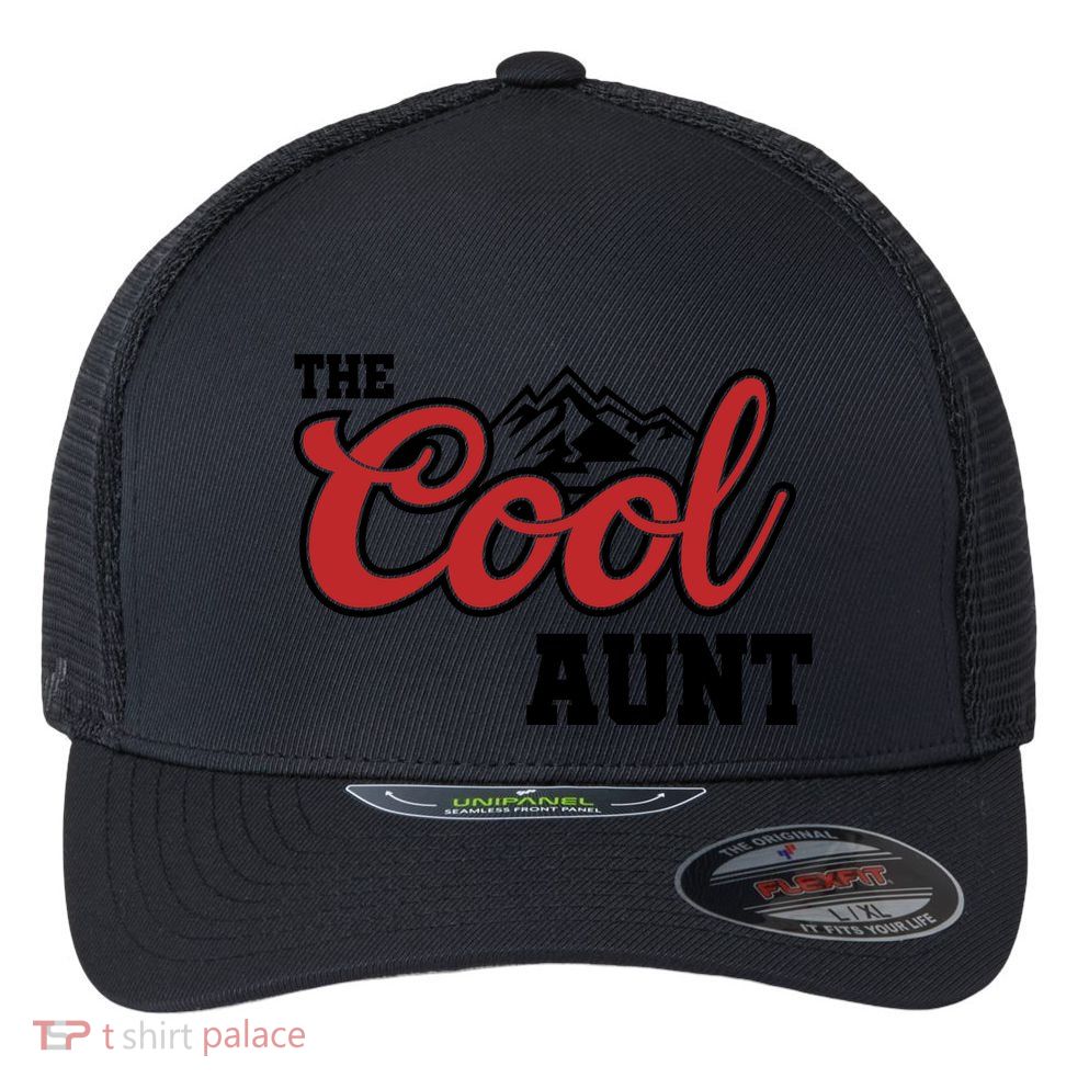 The Cool Aunt Funny Family Beer Lover Joke Flexfit Unipanel Trucker Cap