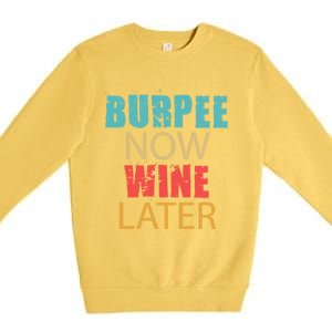 Teal Coral And Yellow Burpee Now Wine Later Adl005b Gift Premium Crewneck Sweatshirt