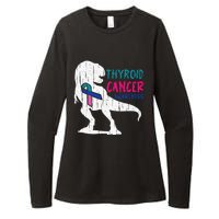 Thyroid Cancer Awareness Cool TRex Warrior Survivor Fighter Womens CVC Long Sleeve Shirt