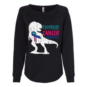 Thyroid Cancer Awareness Cool TRex Warrior Survivor Fighter Womens California Wash Sweatshirt