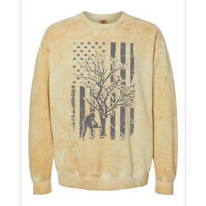 Tree Cutter American Flag Chainsaw Operator Arborist Patriot Colorblast Crewneck Sweatshirt