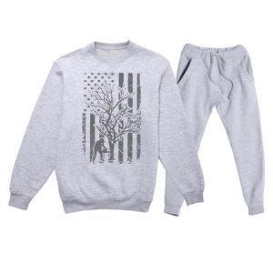 Tree Cutter American Flag Chainsaw Operator Arborist Patriot Premium Crewneck Sweatsuit Set