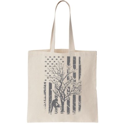 Tree Cutter American Flag Chainsaw Operator Arborist Patriot Tote Bag