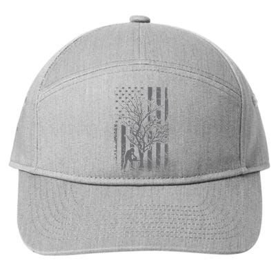 Tree Cutter American Flag Chainsaw Operator Arborist Patriot 7-Panel Snapback Hat