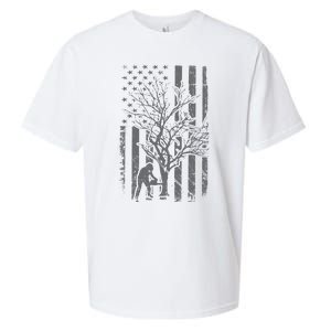 Tree Cutter American Flag Chainsaw Operator Arborist Patriot Sueded Cloud Jersey T-Shirt