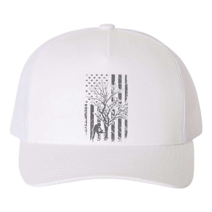 Tree Cutter American Flag Chainsaw Operator Arborist Patriot Yupoong Adult 5-Panel Trucker Hat