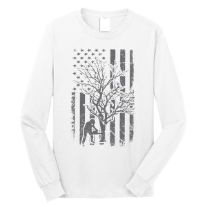 Tree Cutter American Flag Chainsaw Operator Arborist Patriot Long Sleeve Shirt