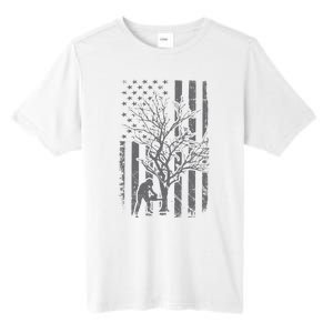 Tree Cutter American Flag Chainsaw Operator Arborist Patriot Tall Fusion ChromaSoft Performance T-Shirt