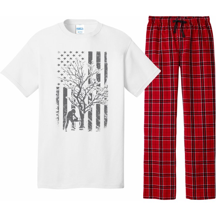 Tree Cutter American Flag Chainsaw Operator Arborist Patriot Pajama Set