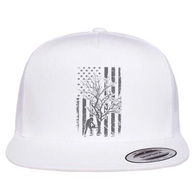 Tree Cutter American Flag Chainsaw Operator Arborist Patriot Flat Bill Trucker Hat