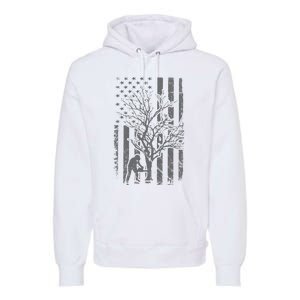 Tree Cutter American Flag Chainsaw Operator Arborist Patriot Premium Hoodie