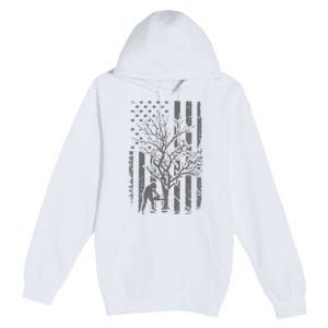 Tree Cutter American Flag Chainsaw Operator Arborist Patriot Premium Pullover Hoodie