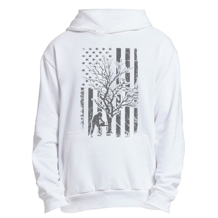 Tree Cutter American Flag Chainsaw Operator Arborist Patriot Urban Pullover Hoodie