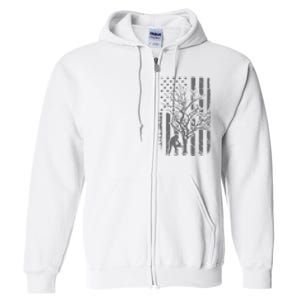 Tree Cutter American Flag Chainsaw Operator Arborist Patriot Full Zip Hoodie