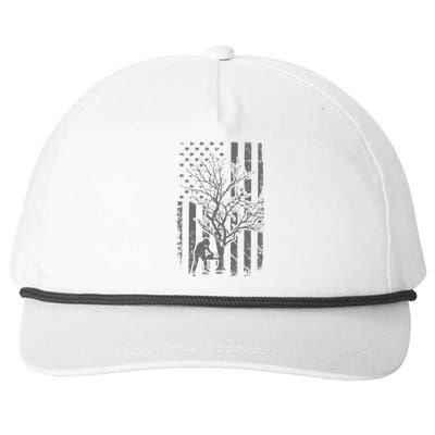 Tree Cutter American Flag Chainsaw Operator Arborist Patriot Snapback Five-Panel Rope Hat