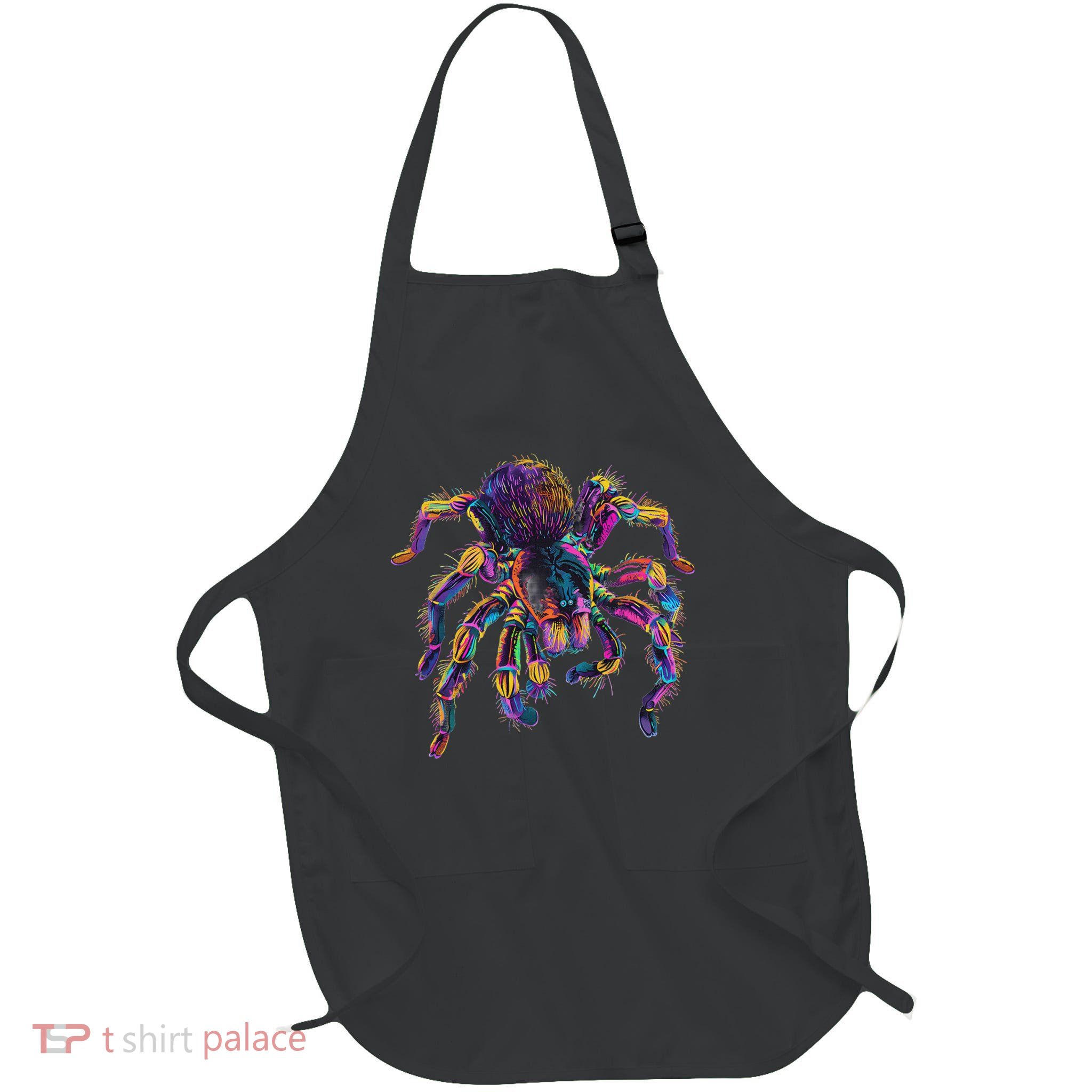Tarantula Colourful Artwork Tarantula Lover Animal Art Full-Length Apron With Pockets