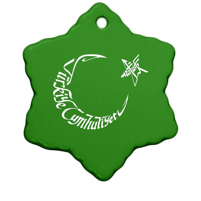 Turkiye Cumhuriyeti Ataturk Ceramic Star Ornament