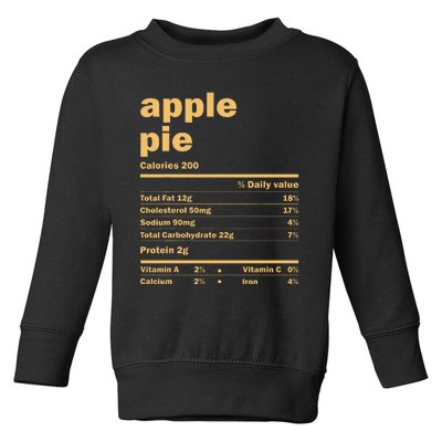 Thanksgiving Christmas Apple Pie Nutritional Facts  Toddler Sweatshirt