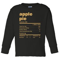 Thanksgiving Christmas Apple Pie Nutritional Facts  Toddler Long Sleeve Shirt