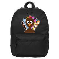 Turkey Colorful Abstract Thanksgiving 16 in Basic Backpack