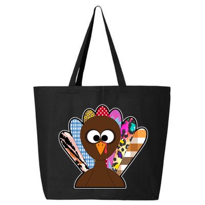 Turkey Colorful Abstract Thanksgiving 25L Jumbo Tote