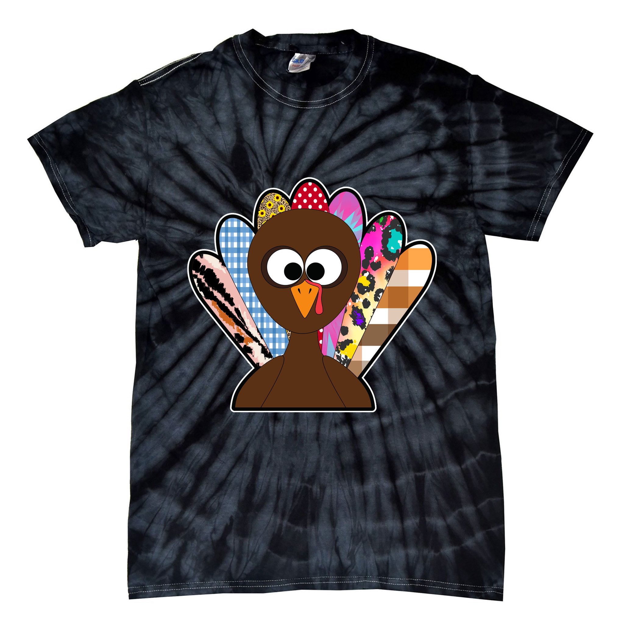 Turkey Colorful Abstract Thanksgiving Tie-Dye T-Shirt