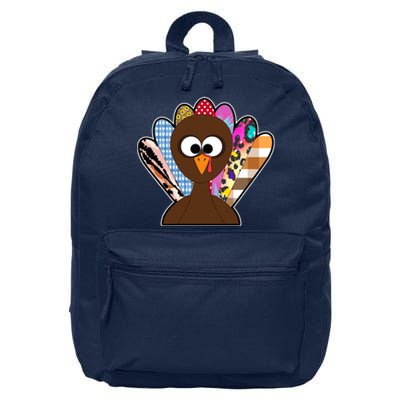 Turkey Colorful Abstract Thanksgiving 16 in Basic Backpack