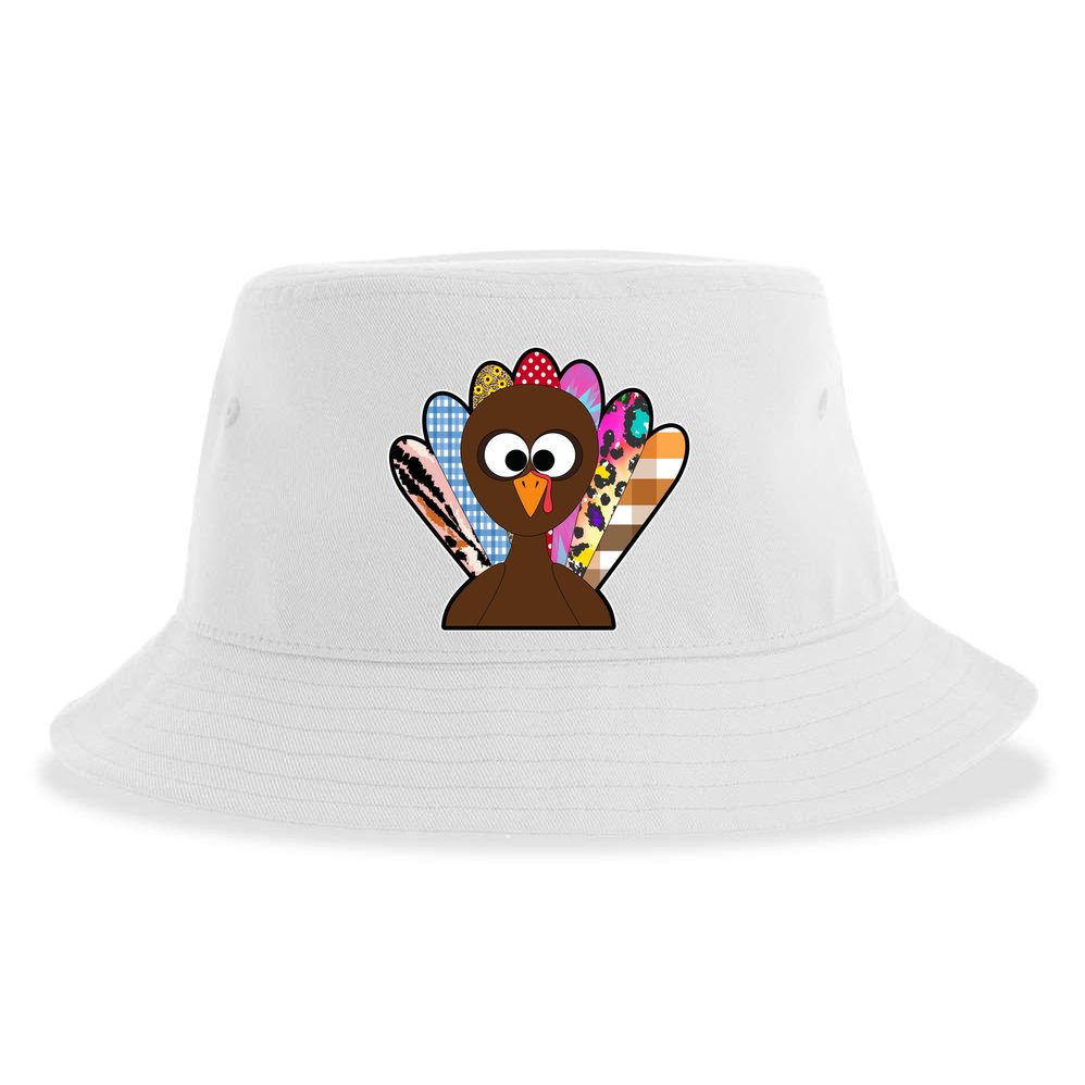 Turkey Colorful Abstract Thanksgiving Sustainable Bucket Hat