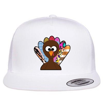 Turkey Colorful Abstract Thanksgiving Flatbill Hat