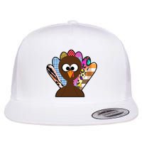 Turkey Colorful Abstract Thanksgiving Flatbill Hat