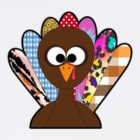Turkey Colorful Abstract Thanksgiving Flatbill Hat